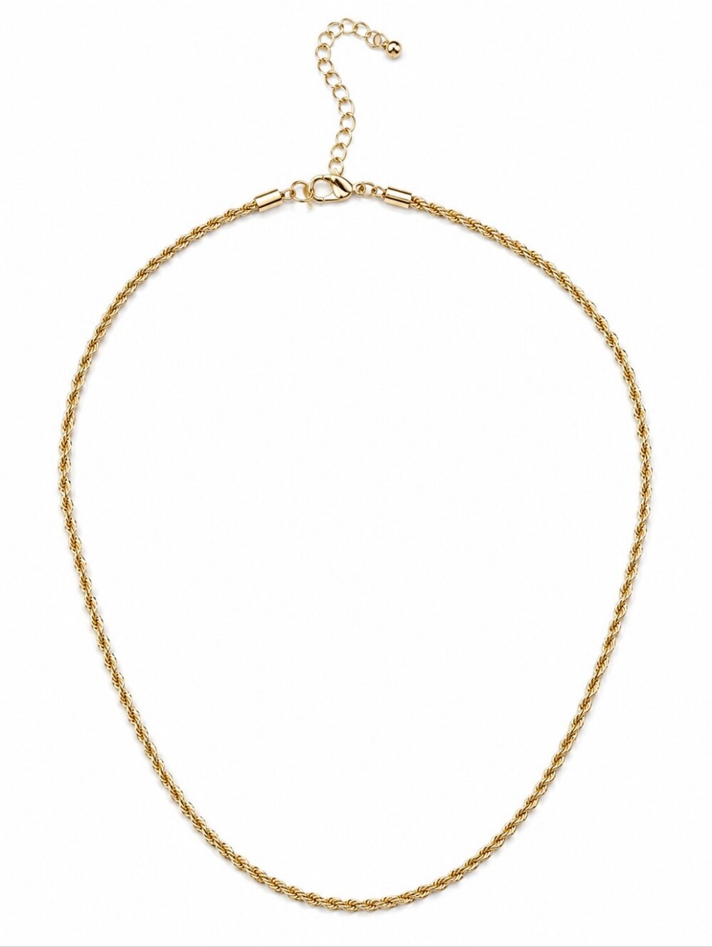 Gold Tone Double Strand Rope Chain Necklace Adjustable 16–19.5"